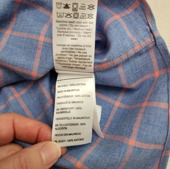 Untuckit Men's Blue and Pink Shirt Wrinkle Free Relaxed Fit 100% Cotton Size M - Picture 3 of 8